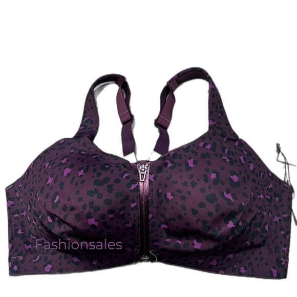 Victoria’s Secret knockout Maximum Support Front Close Sports Bra Deep Purple - Picture 1 of 5